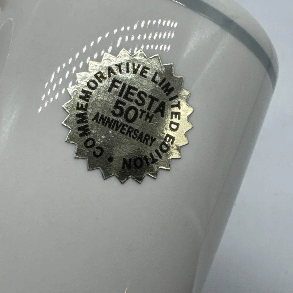 Fiesta 50th Anniversary Commemorative Mug Dancing Lady Gray